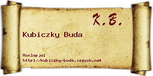 Kubiczky Buda névjegykártya