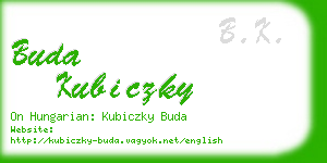 buda kubiczky business card